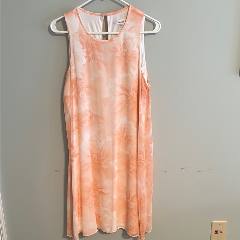 Calvin Klein Peach Floral Dress